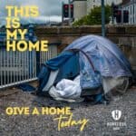 A tent used by a rough sleeper in a homeless area.